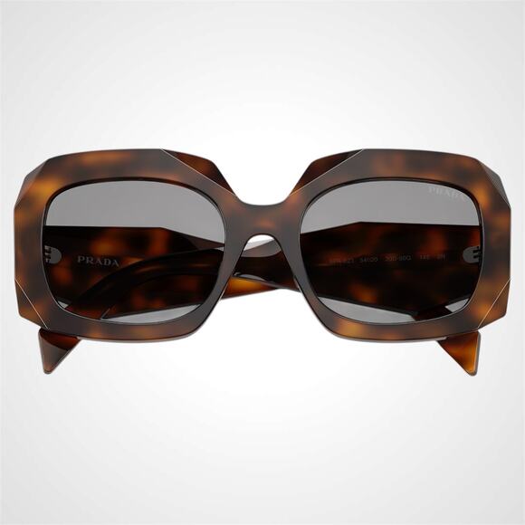 New PRADA Sunglasses Brown Juniper Tortoise Gray Lens Square - Picture 5 of 6